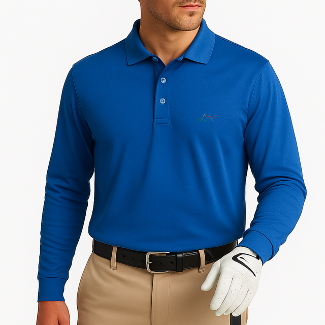 Long Sleeve Solid Pique Golf Polo