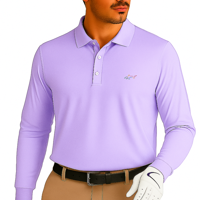 Long Sleeve Solid Pique Golf Polo