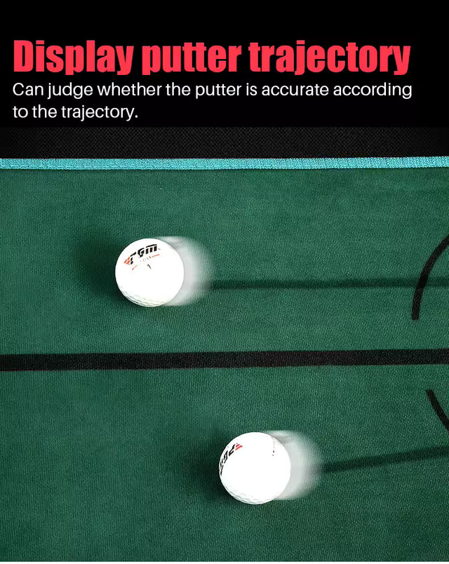 Indoor Golf Trainer Wooden Putting Velvet Mat