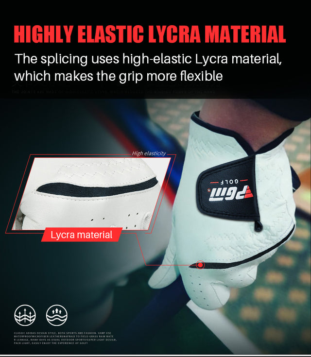 Men’s Premium Leather Golf Glove – Breathable Lycra and Anti-Slip