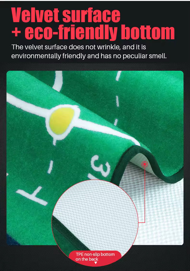 TL018 Velvet Golf Putting Mat  Indoor Practice with Stopper