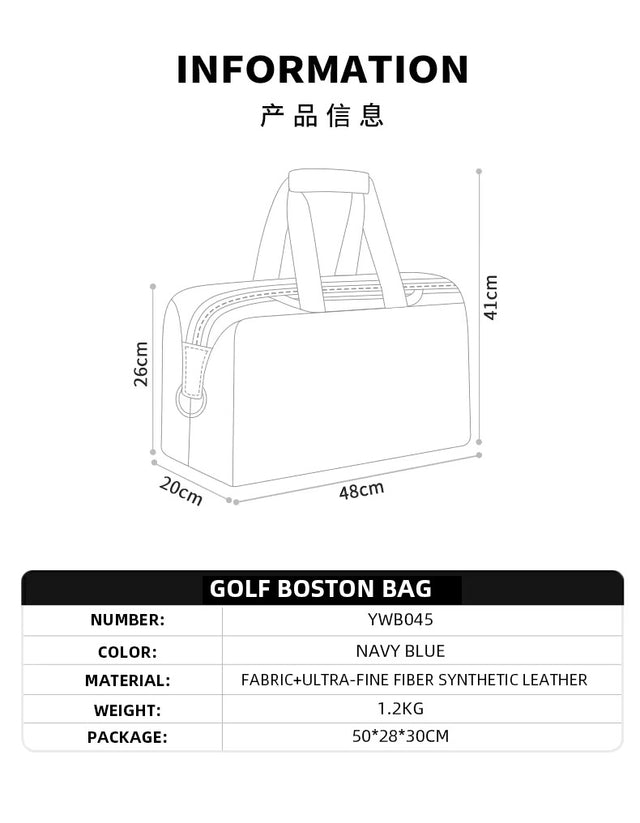 Golf Boston Bag – Waterproof, Lightweight & Travel-Ready