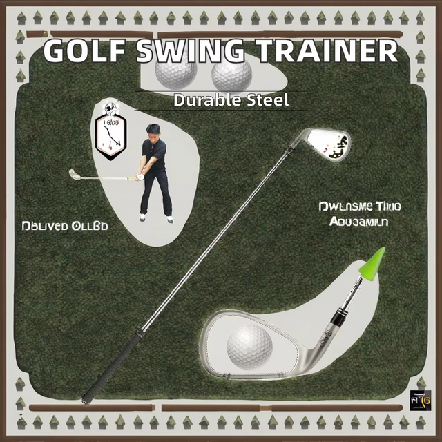 GOLFBAIJIA Stainless Steel Golf Swing Training Club – Golf Swing Trainer with Flexible Shaft, Tempo & Swing Plane Training Aid for Beginners