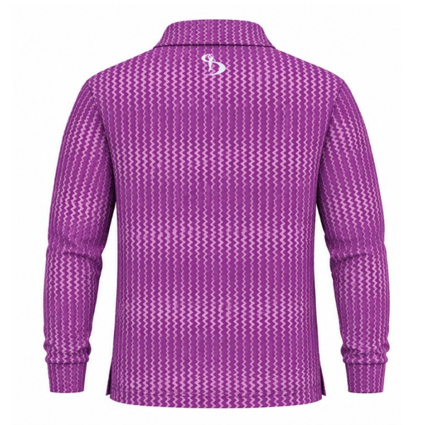 Men’s Chevron Printed Long Sleeve Golf Polo