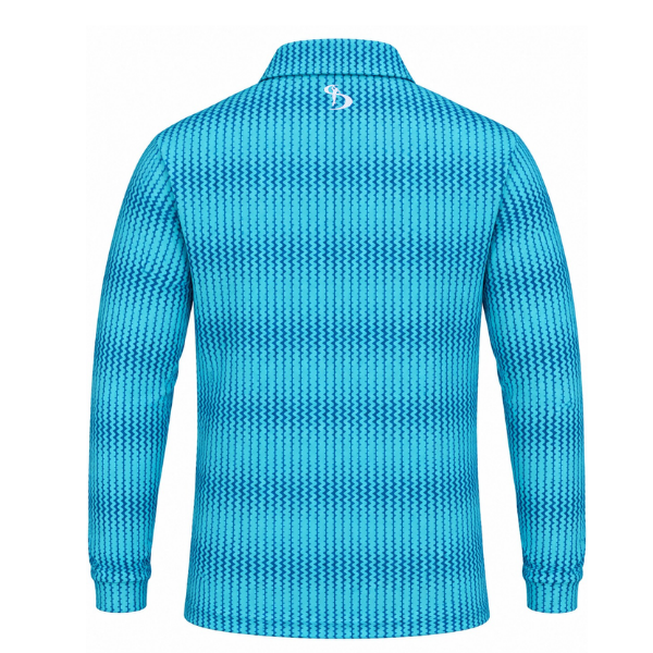 Men’s Chevron Printed Long Sleeve Golf Polo