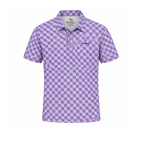 Men’s Check Print Performance Golf Polo