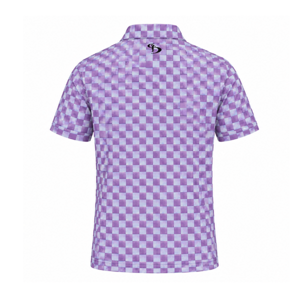 Men’s Check Print Performance Golf Polo