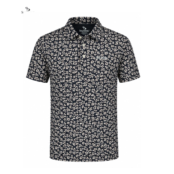 Men’s Abstract Texture Printed Golf Polo