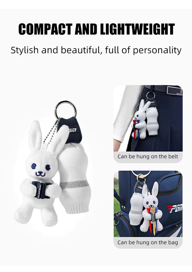 Mini Golf Ball Pouch Charm with Tee Holder