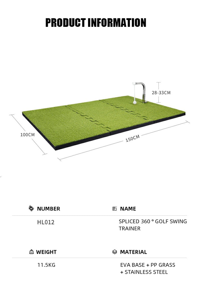 Sliceable Impact Pad Adjustable Height Golf Swing Trainer