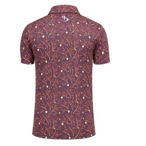 Men’s Botanical Print Stretchable Golf Polo