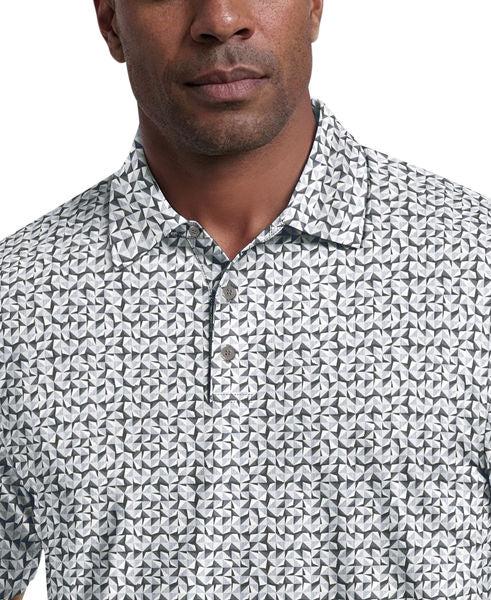Abstract Geo Print Short Sleeve Golf Polo Shirt