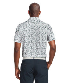 Flowering Peach Print Short Sleeve Golf Polo Shirt