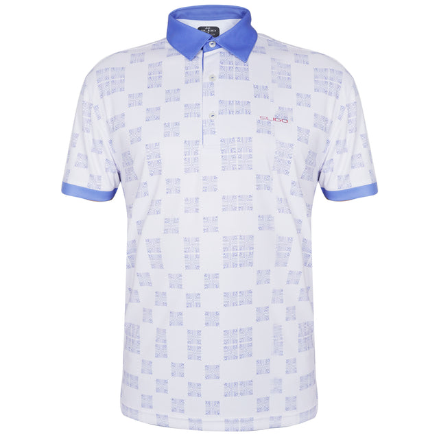 Men,s Geometric Printed Golf Stretch Polo
