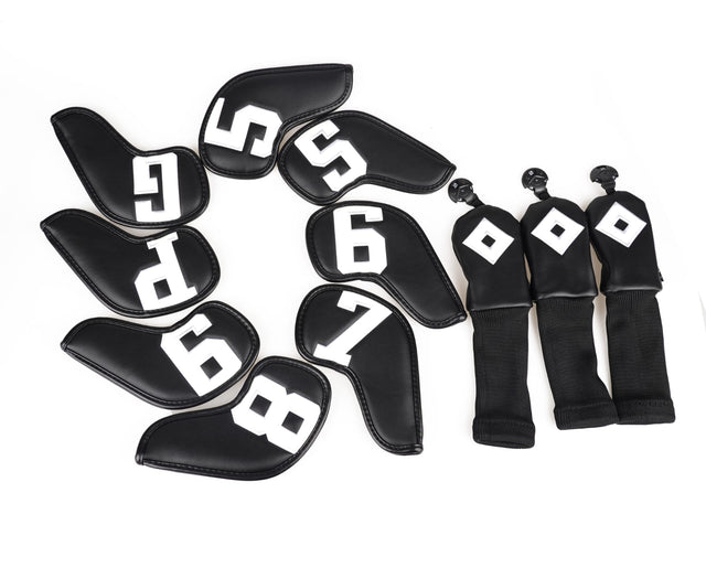 Lightweight PU Golf Headcovers – 11-Piece Iron & Hybrid Set