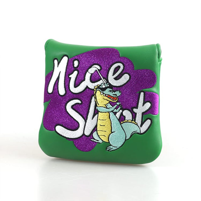 Green PU Dragon Golf Mallet Putter Cover– Magnetic Square Design