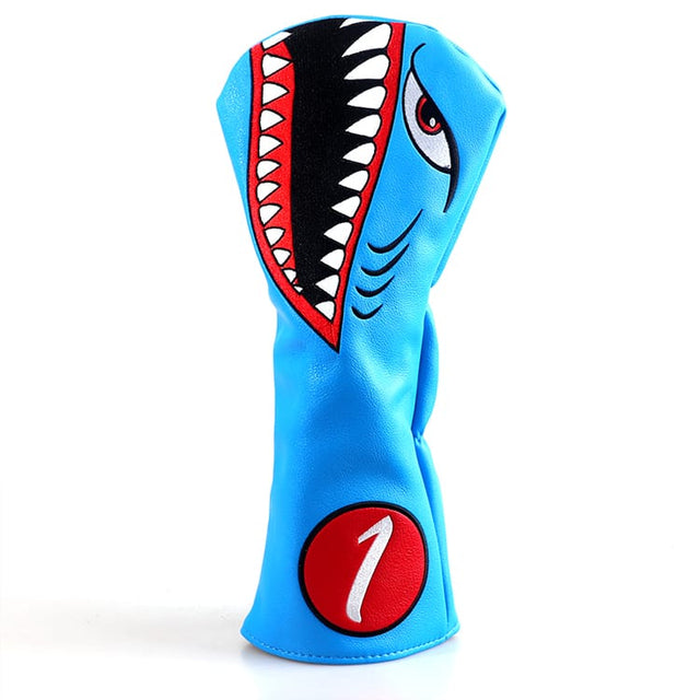 Blue PU Shark Driver Driver Headcover Golf Cover