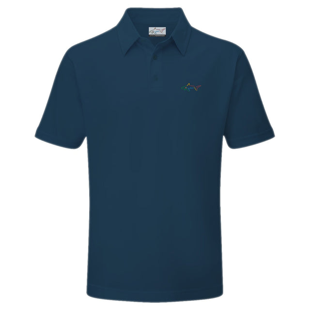 Junior's Stretchable Solid Golf Polo - Navy