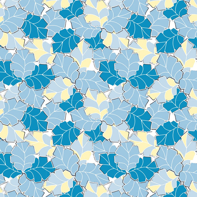 Men’s Golf Polo – Tropical Blue & Yellow Leaves