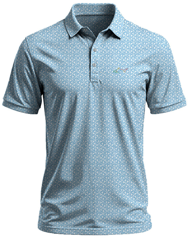 Men's Tiny Fin Golf Polo - Lt Blue