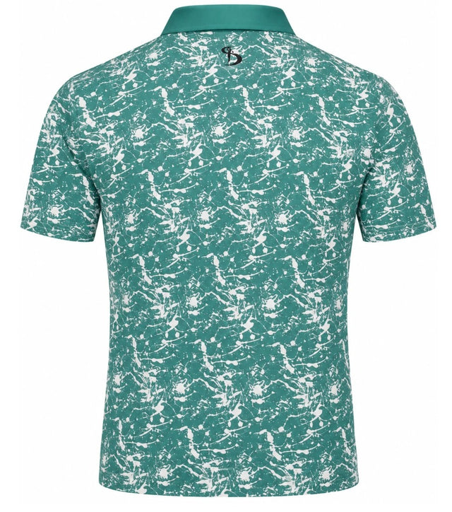 Men’s Abstract Splatter Printed Golf Polo