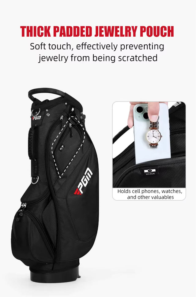 Men's Lightweight 14 Way Divider Golf Stand Bag - Black