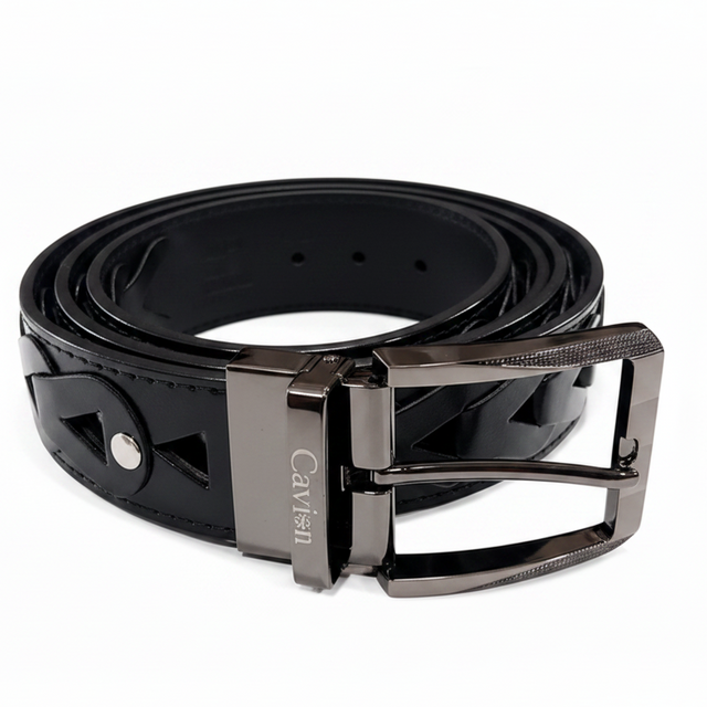 Men’s Premium Golf Belt with Geometric Pattern
