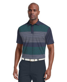 Layered Stripe Print Short Sleeve Golf Polo Shirt