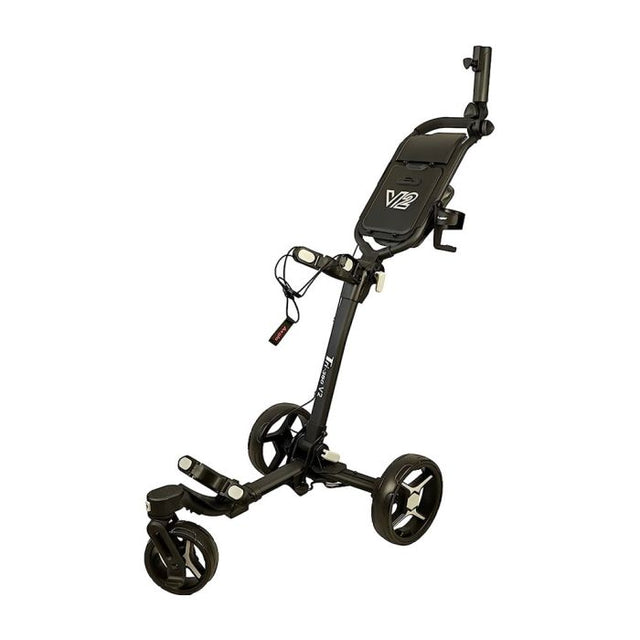 Tri-360 V2 Three Wheel Ultra Compact Foldable Golf Trolley - Black Grey