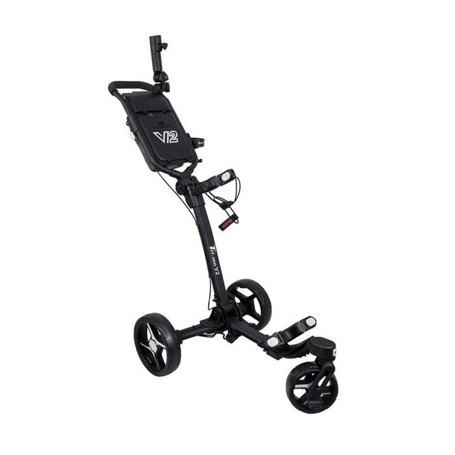Tri-360 V2 Three Wheel Ultra Compact Foldable Golf Trolley - Black Grey