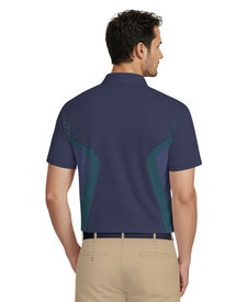 Faux Seamless Mapped Print Short Sleeve Golf Polo Shirt
