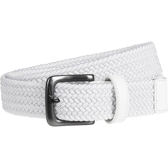 Nike G-Flex Stretch Woven Belt – White, Flexible Comfort