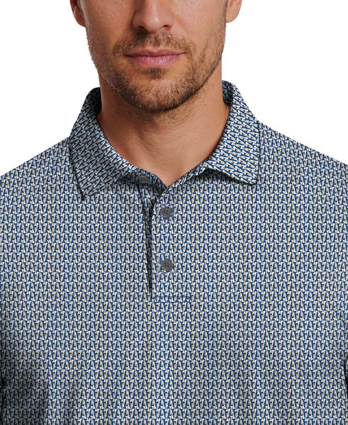 Micro Tee Print Short Sleeve Golf Polo Shirt