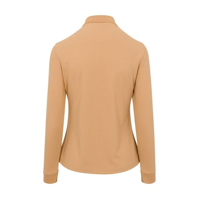 Women's Long Sleeve Classic Pique Polo T-Shirt - Black