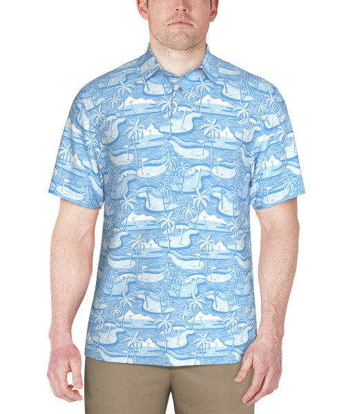 Freeform Golf Print Short Sleeve Golf Polo Shirt