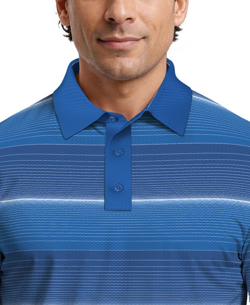 Energized Stripe Blocked Short Sleeve Golf Polo Shirt