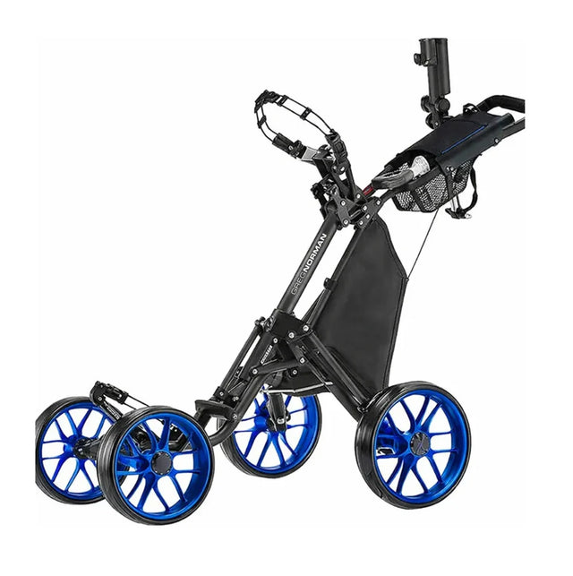 Greg Norman ONE Pro One-Click Folding 4-Wheel Golf Push Trolley