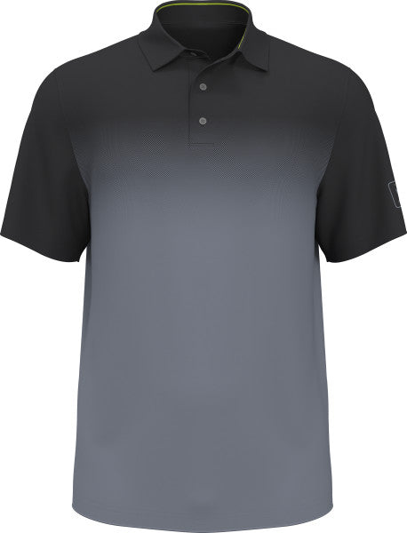 Ombre Print Short Sleeve Golf Polo Shirt - Iron Gate