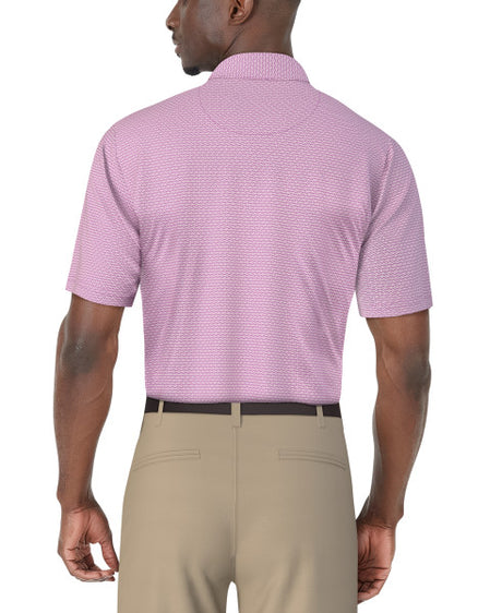 Micro Jacquard Short Sleeve Golf Polo Shirt - Iris Orchid