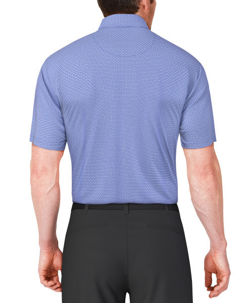 Micro Jacquard Short Sleeve Golf Polo Shirt - Princess Blue