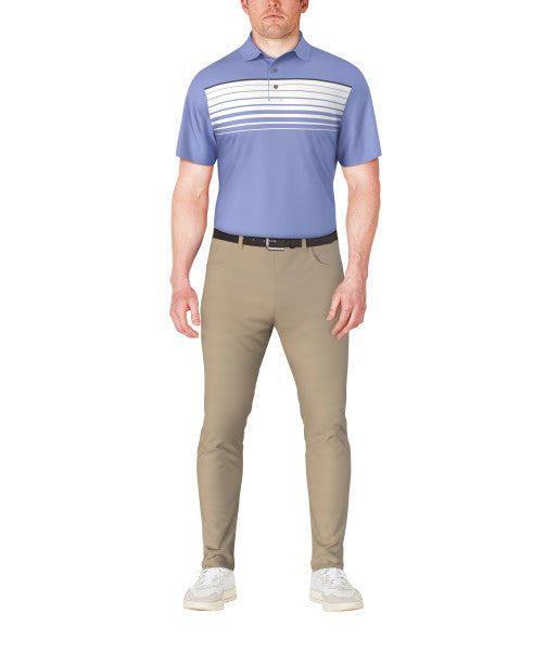 Chest Stripe Print Short Sleeve Golf Polo Shirt
