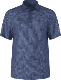 Junior's Linear Jaspe Print Short Sleeve Golf Polo Shirt