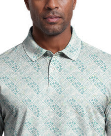 Tropical Argyle Print Short Sleeve Golf Polo Shirt
