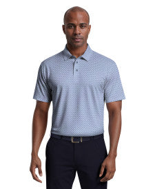 Linear Geometric Print Short Sleeve Golf Polo Shirt