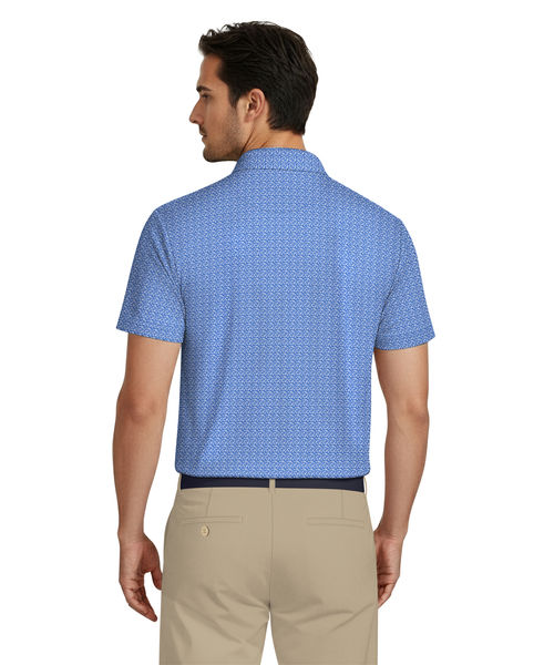 Golf Flag Geo Essential Print Short Sleeve Golf Polo Shirt