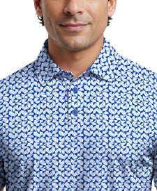 Abstract Geo Print Short Sleeve Golf Polo Shirt