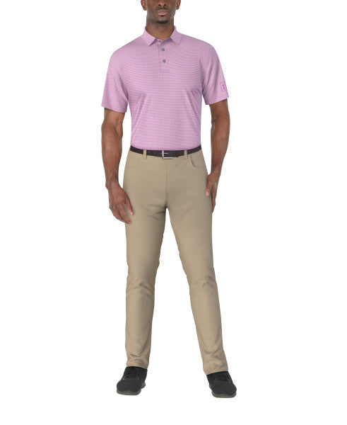 Micro Jacquard Short Sleeve Golf Polo Shirt - Iris Orchid