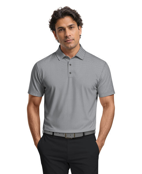 Micro Tee Print Short Sleeve Golf Polo Shirt