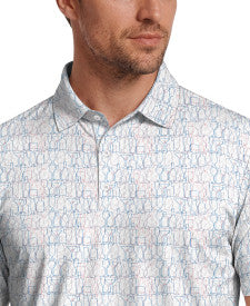 Linear Cocktail Print Short Sleeve Golf Polo Shirt