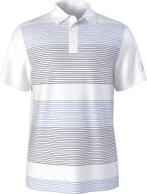 Junior's Layered Stripe Print Short Sleeve Golf Polo Shirt